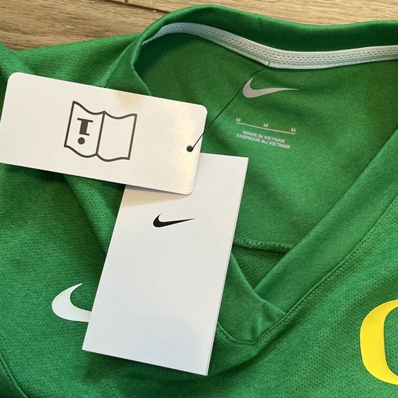 Women's Nike Sideline Shirt SZ Medium Green Oregon Ducks Football Jersey - Picture 8 of 9